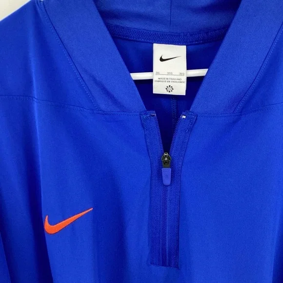 Men's Nike Coaches 1/4 Zip Short Sleeved Pull Over Royal/ Orange 3XL Big & Tall - Picture 4 of 10